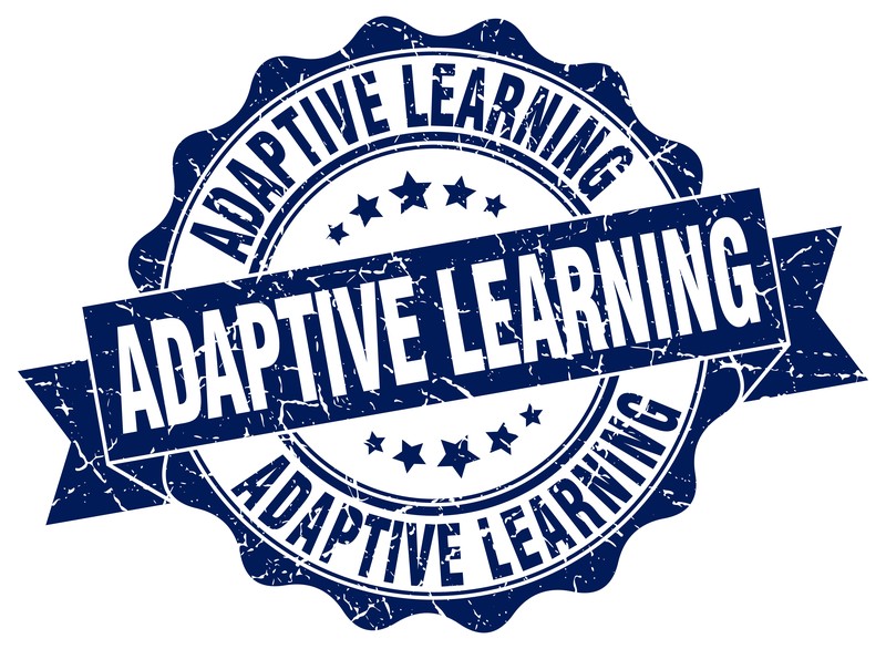 a badge with the words Adaptive Learning three times